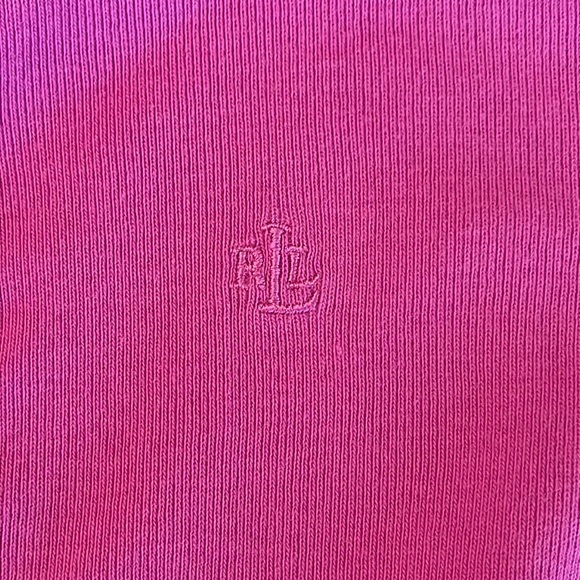 LAUREN RALPH LAUREN SOLID PINK LONG SLEEVE TSHIRT SZ LARGE - Picture 5 of 5